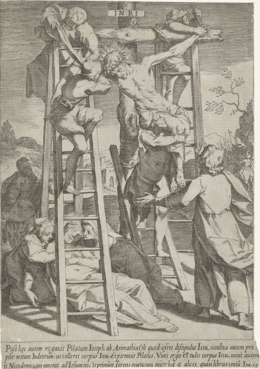 Kruisafneming Passie van Christ (dizi adı) Tutku ve Diriliş (dizi adı) by Pieter de Jode (I)