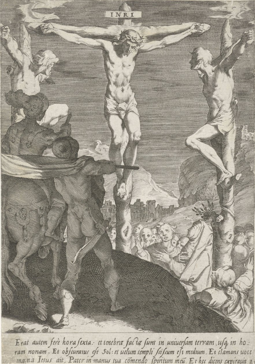 Kruisiging van Christ Passie van Christ (dizi adı) Tutku ve Diriliş (dizi adı) by Pieter de Jode (I)