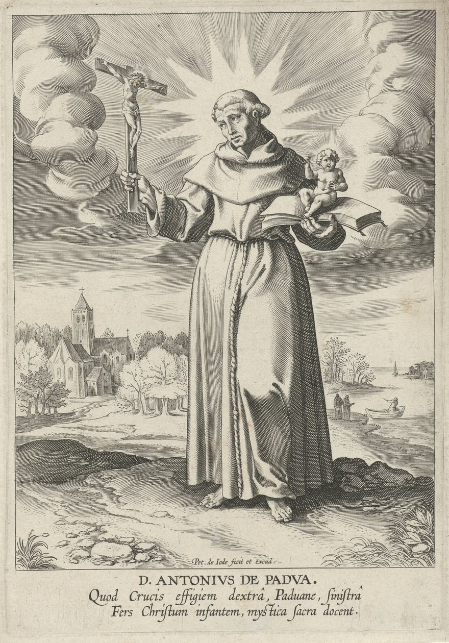 Padua Saint Anthony ile manzara by Pieter de Jode (I)