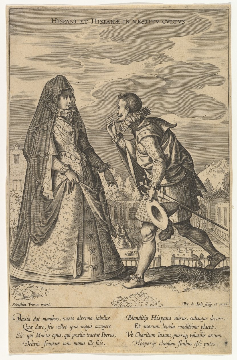 İspanyollar ve İspanyollar, Farklı Milletlerin Modalarından Elbise kıyafetleri içinde.nd by Pieter de Jode I