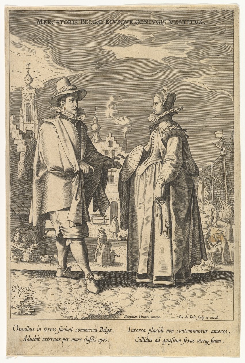 Belçikalı Tüccar ve Eşinin Elbisesi, Farklı Milletlerin Modalarından.n.d. by Pieter de Jode I