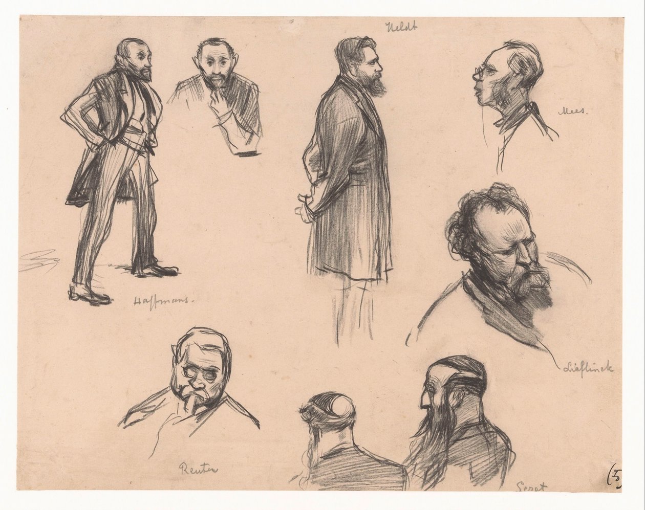Milletvekillerinin Portreleri J.H.L. Haffmans, B.H. Heldt, R.P. Mees, General A.E. Reuter, Kaptan H. Seret ve F. Lieftinck by Pieter de Josselin