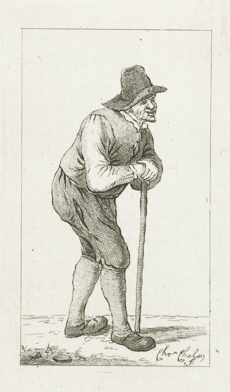 Çubuğa yaslanmış adam by Pieter de Mare