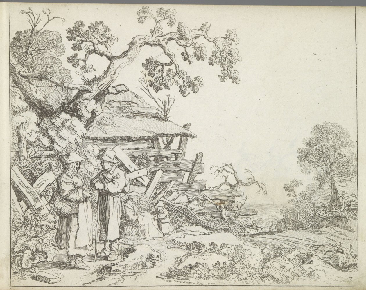 Bir çiftçi ve karısı ile manzara Figürlü manzaralar (dizi başlığı) Doğanın aynası ve çizim okulu (...) (dizi adı) by Pieter de Molijn