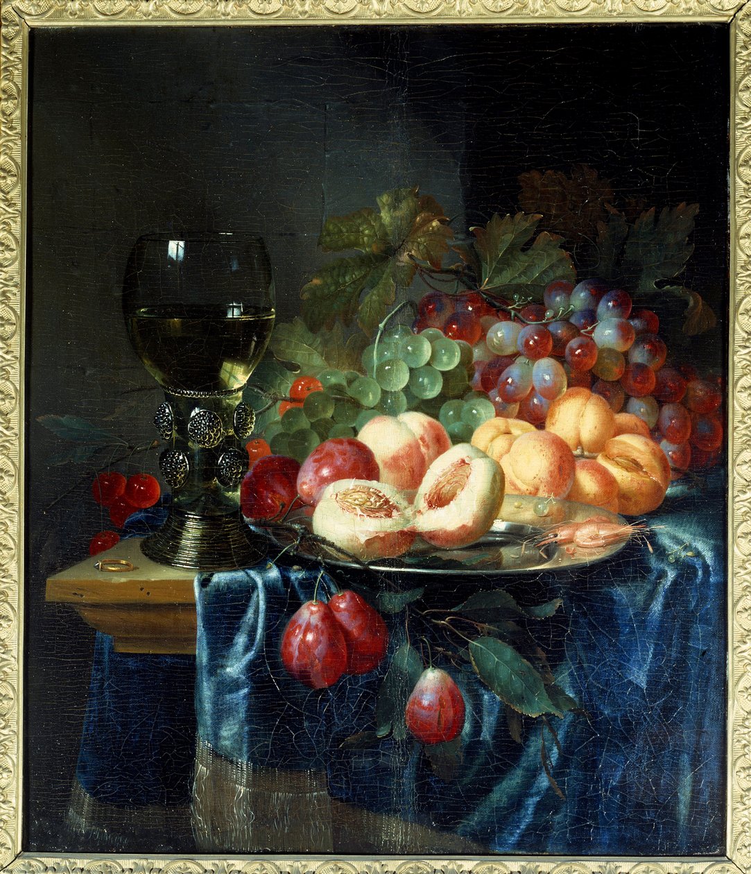 Meyveler ve şarap. Pieter De Ring (1615-1660) Ec. Bekle. by Pieter de Ring