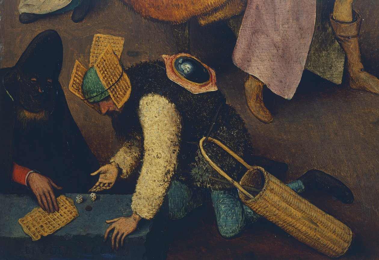 Zar oyuncuları, Karnaval ve Ödünç arasındaki Dövüşten detay by Pieter Bruegel the Elder