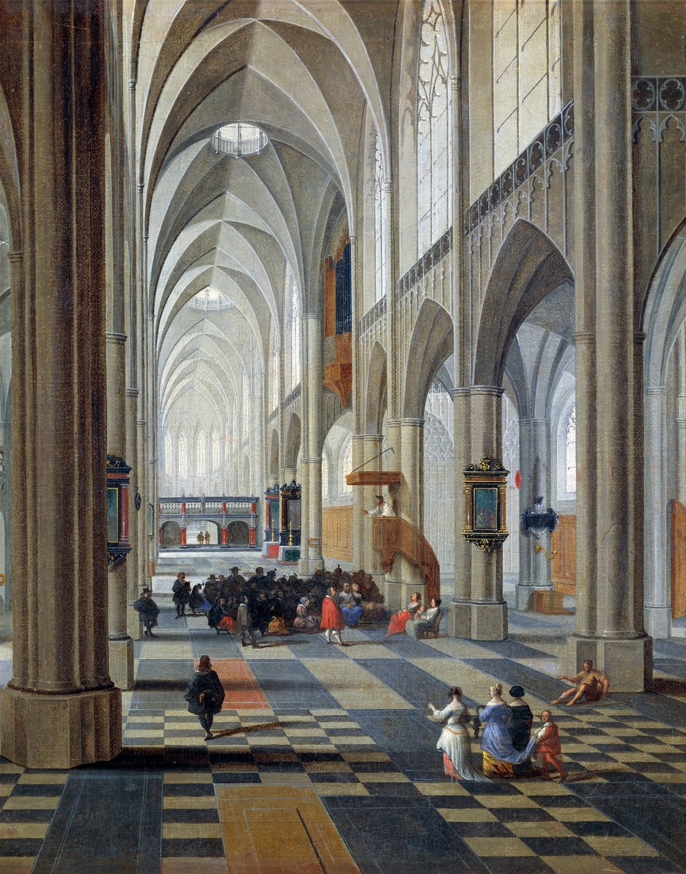 Peeter Neefs Elder tarafından Antwerp katedralinin iç kısmı (yaklaşık 1578-1656 ve 1661 arasında), detay by Pieter the Elder Neefs