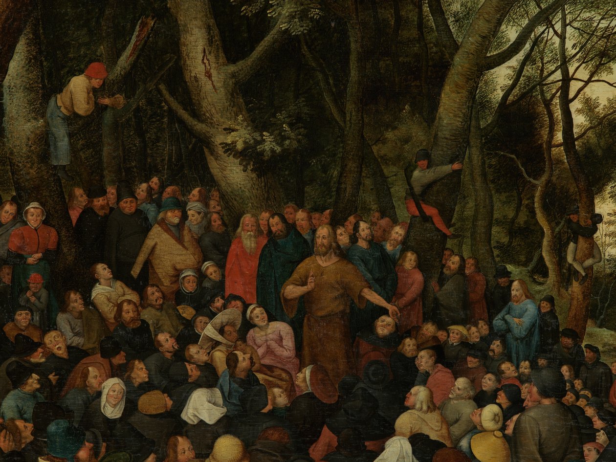 Kalabalığa Vaaz Veren Aziz John'un Detayı (panel üzerine yağlı boya) by Pieter the Younger (after) Brueghel