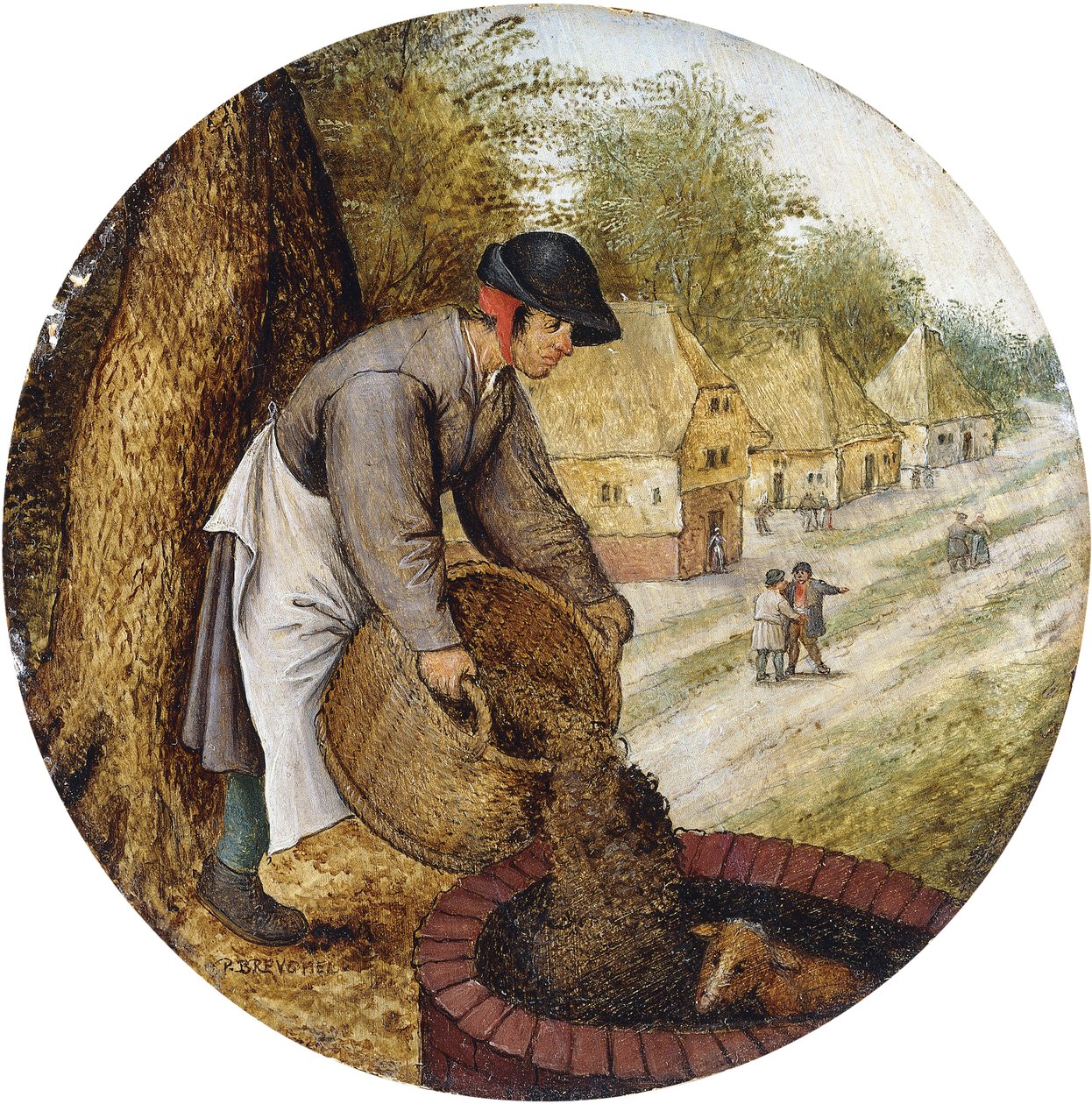 Bir Atasözü - Buzağı Boğulduktan Sonra Kuyuyu Doldurmak, by Pieter Brueghel the Younger