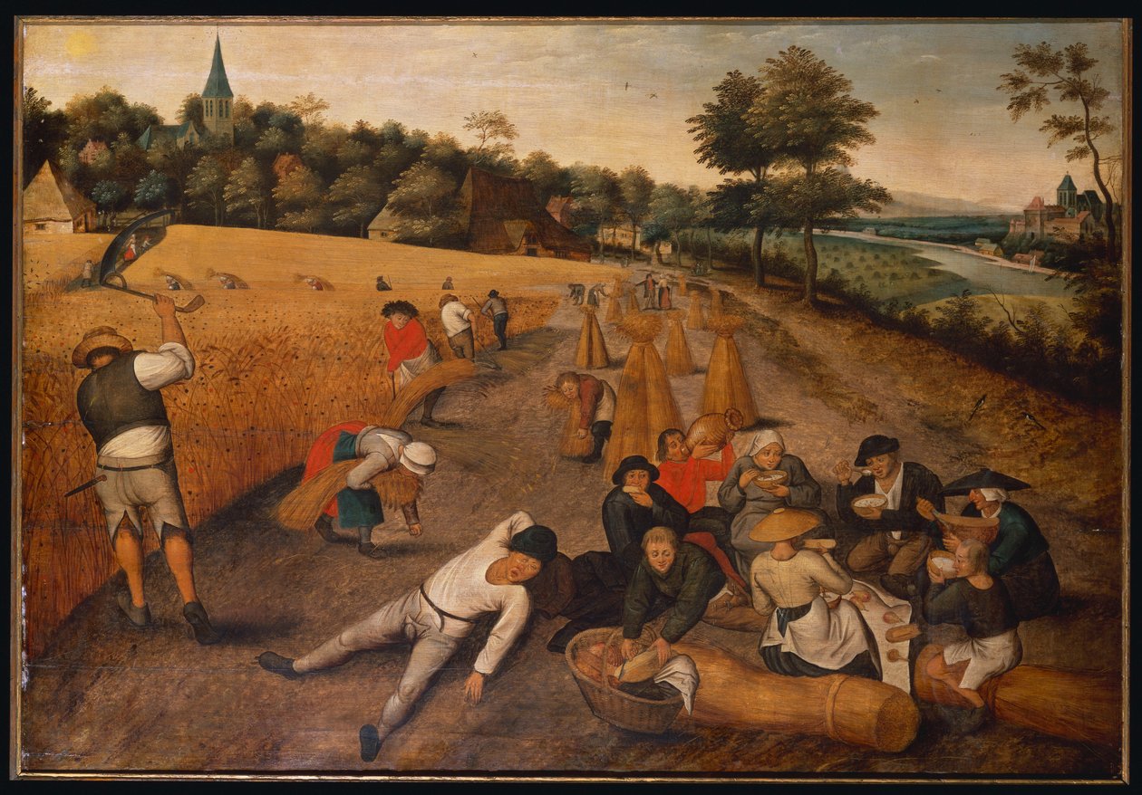 Yaz: Mısır Tarlasında Çalışan ve Yemek Yiyen Biçerdöverler, 1624 by Pieter Brueghel the Younger