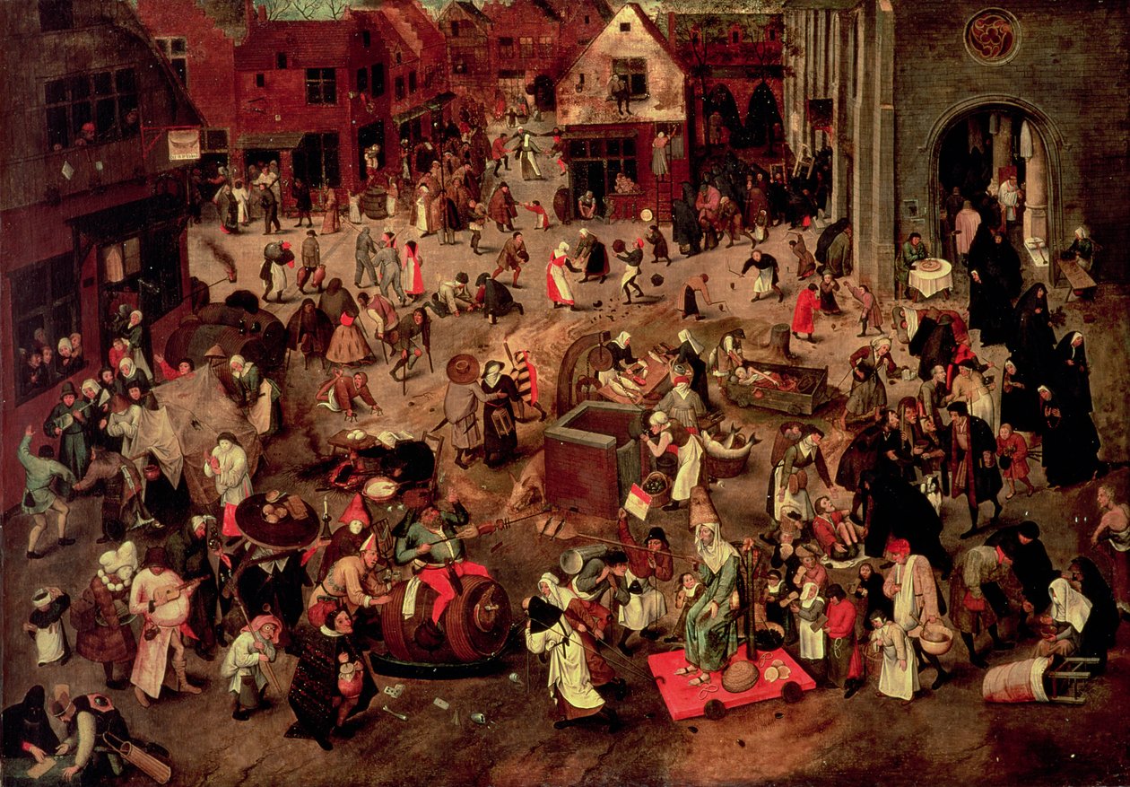 Careme ve Mardi-Gras'ın Çatışması by Pieter the Younger Brueghel