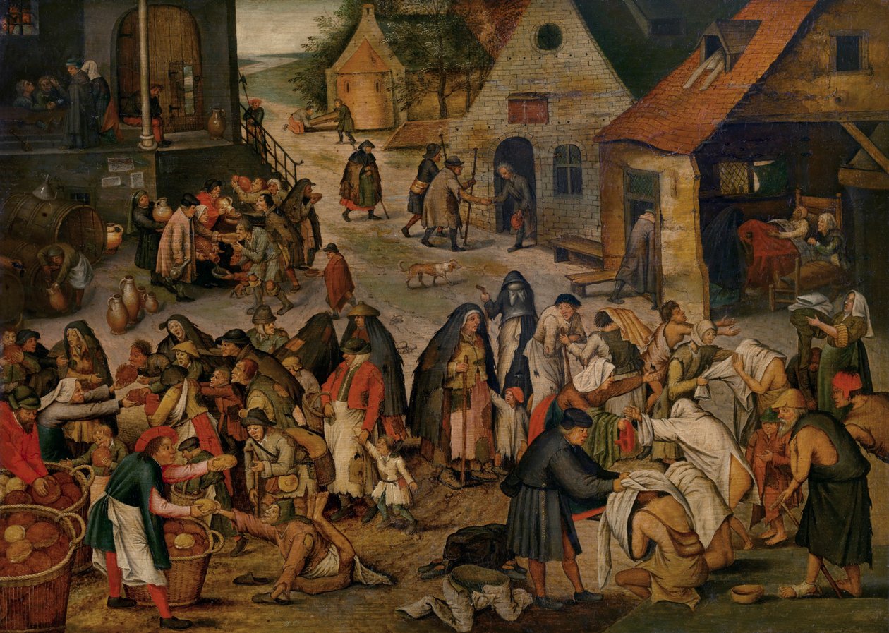 Merhamet Eserleri (panel üzeri yağlı boya) by Pieter the Younger Brueghel