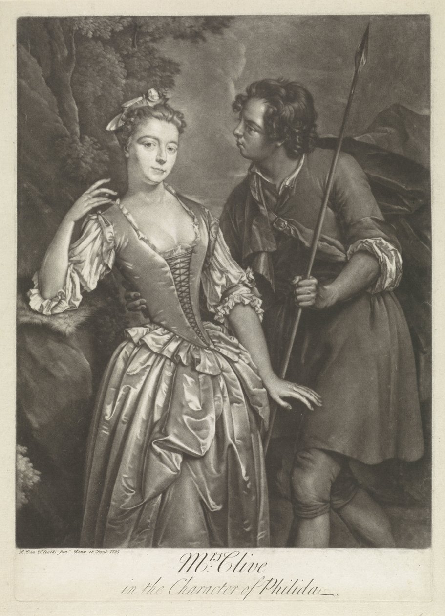Phyllida rolünde aktris Catherine Clive by Pieter van Bleeck