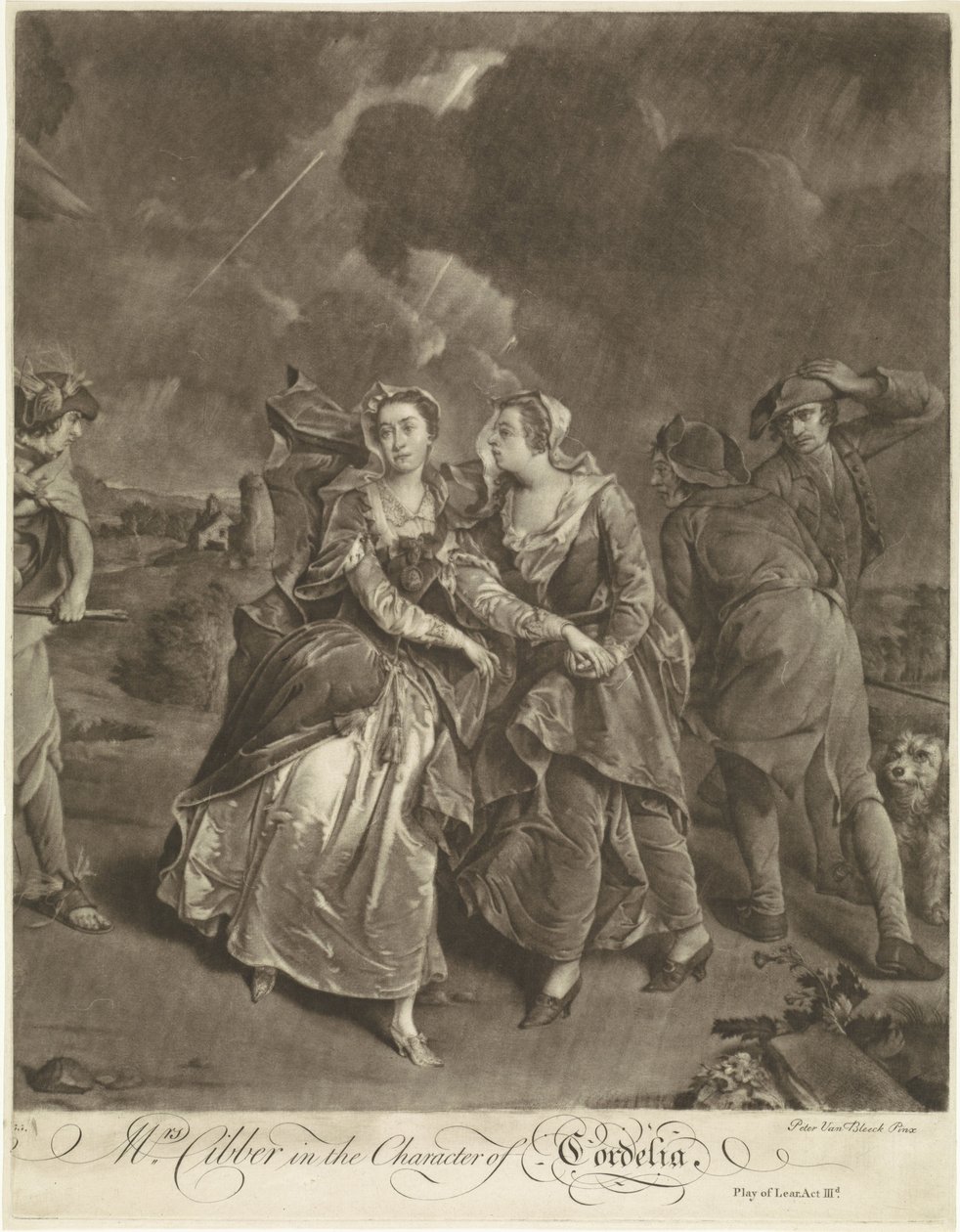 Aktris Susannah Maria Cibber Cordelia olarak by Pieter van Bleeck