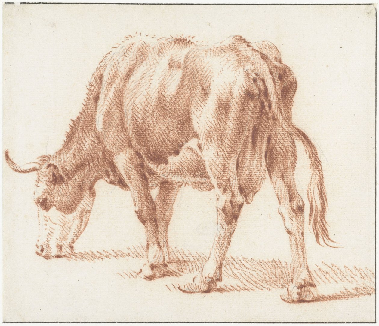 Otlayan inek, solda by Pieter van Bloemen