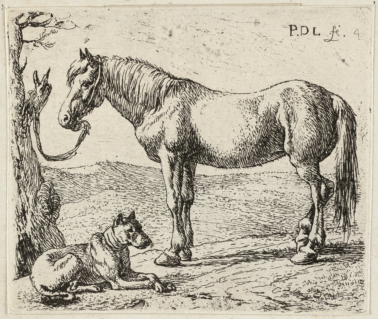 At ve Köpek by Pieter van Laer