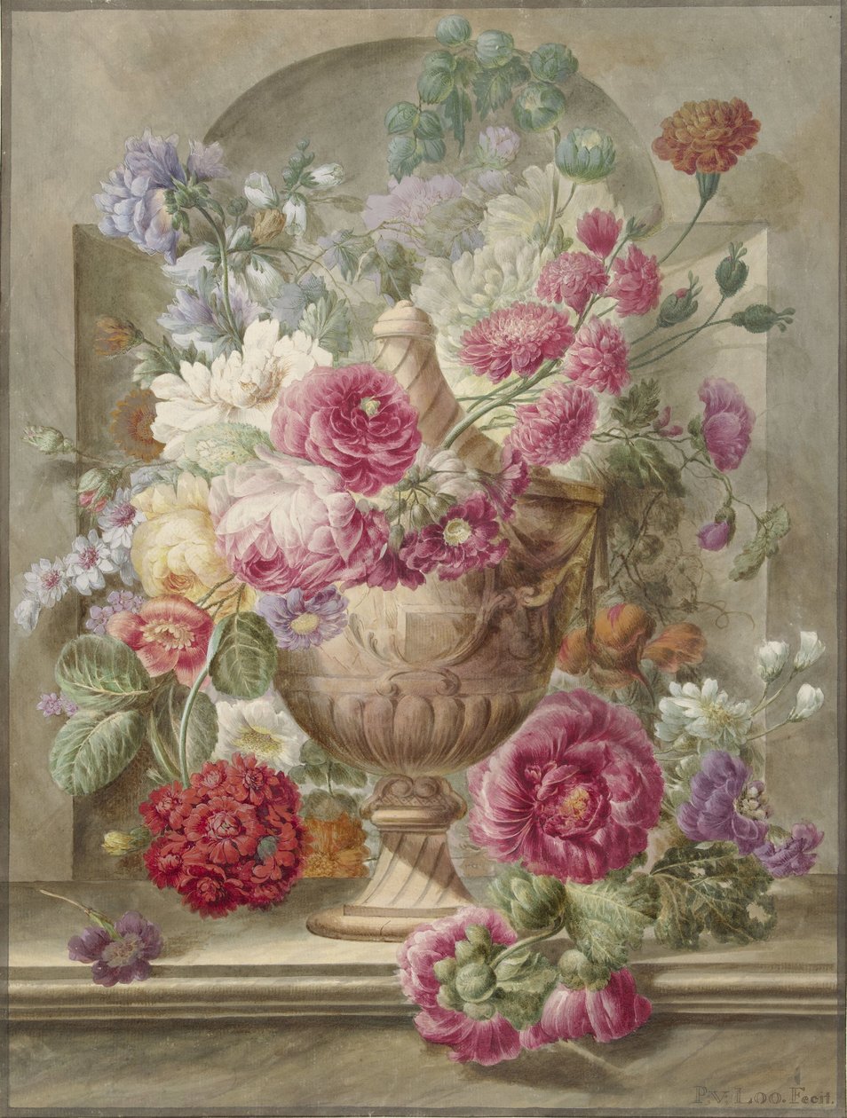 Çiçekli Vazo by Pieter van Loo