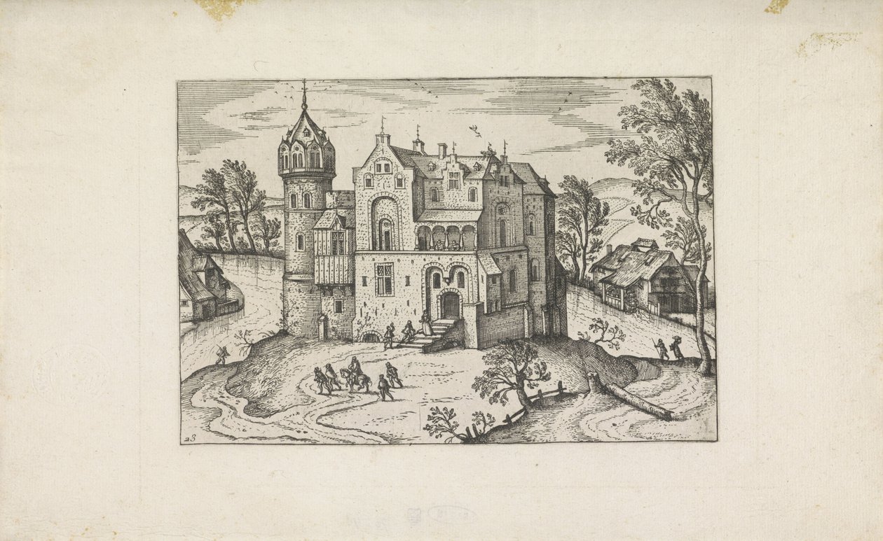 Bir nehir üzerinde kale Küçük manzaralar (dizi başlığı) by Pieter van der Borcht (I)