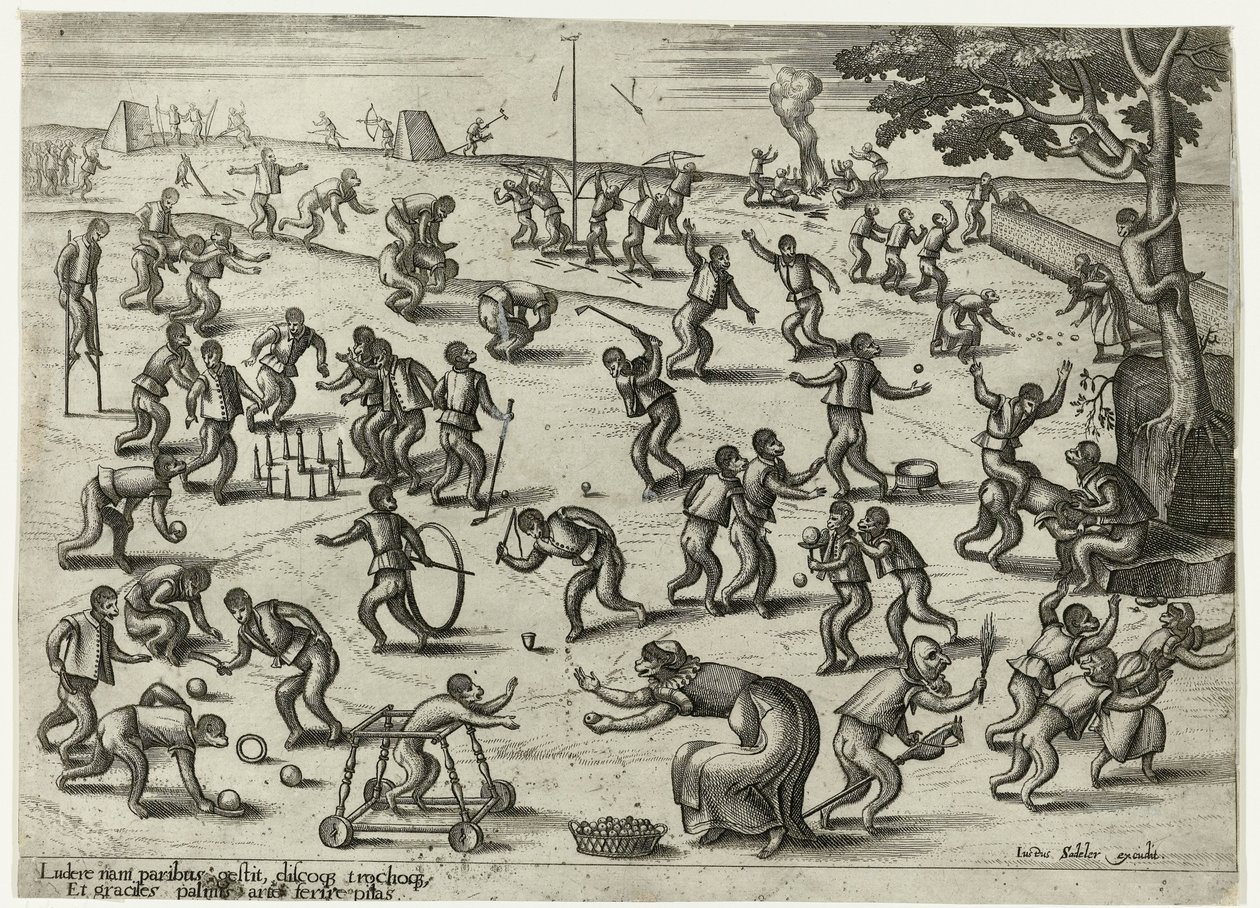 çocuk oyunları Maymun oyunu (dizi adı) by Pieter van der Borcht (I)