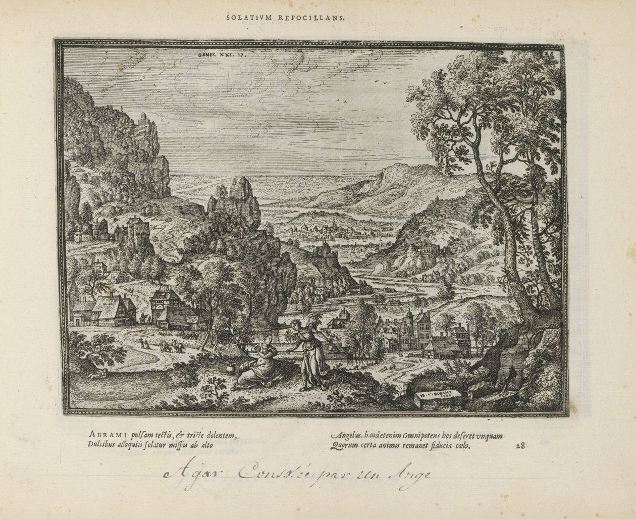 Landschap bir araya geldi Hagar en de engel Konfor (nesne üzerindeki başlık) Her iki Ahit