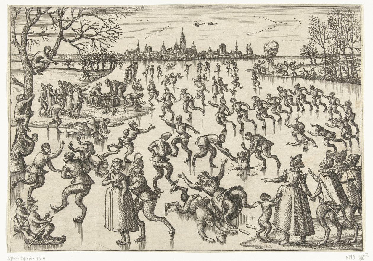 buz Pateni Maymun oyunu (dizi adı) by Pieter van der Borcht (I)