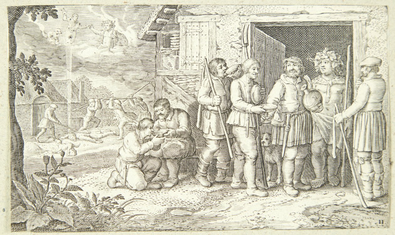 Jacob ve benekli sığır by Pieter van der Borcht