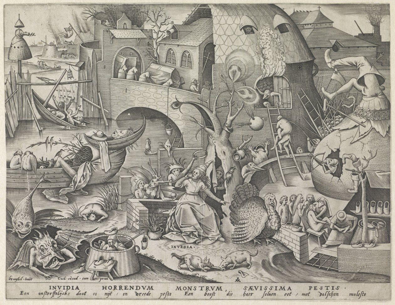 İmrenmek Invidia (nesne üzerindeki başlık) Yedi Ölümcül Günah (dizi başlığı) by Pieter van der Heyden