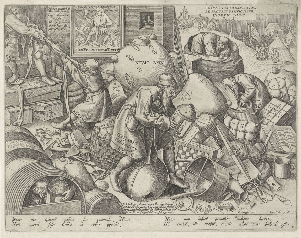 Bencillik Alegorisi Elck (nesne üzerindeki başlık) by Pieter van der Heyden