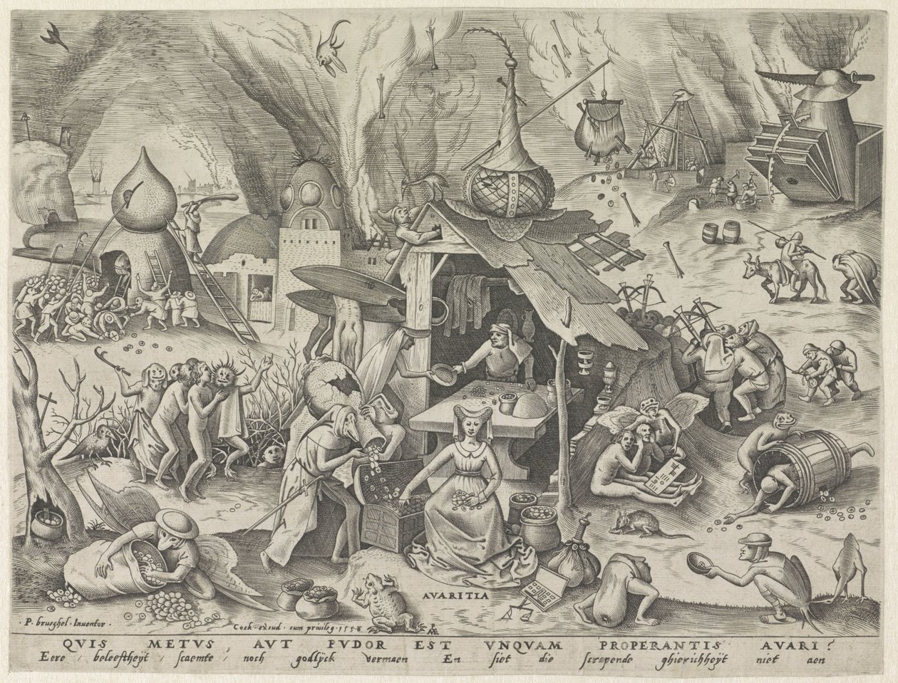 hırs Avaritia (nesne üzerindeki başlık) Yedi Ölümcül Günah (dizi başlığı) by Pieter van der Heyden