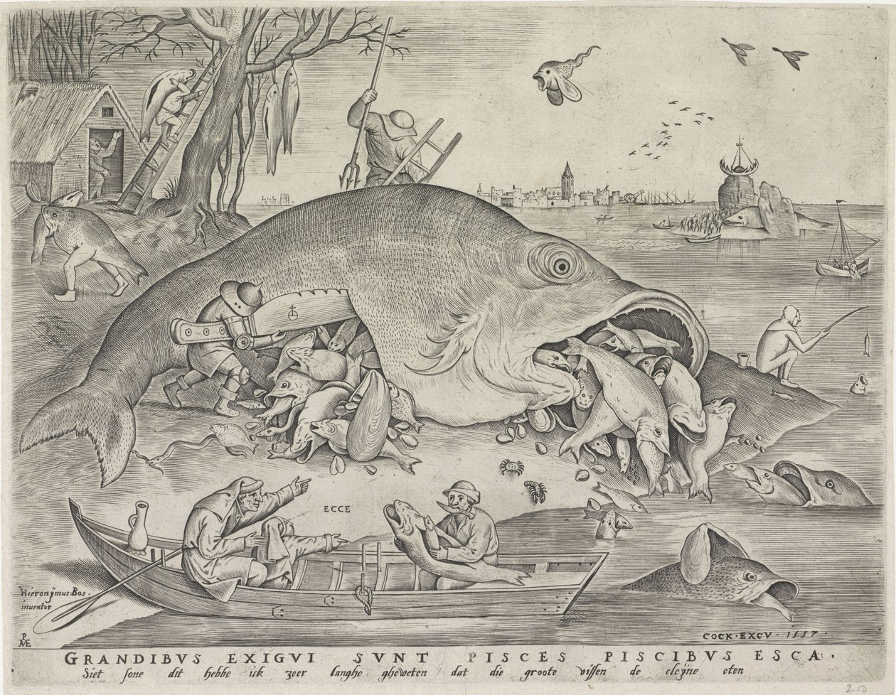 Büyük balık küçük balığı yutar by Pieter van der Heyden