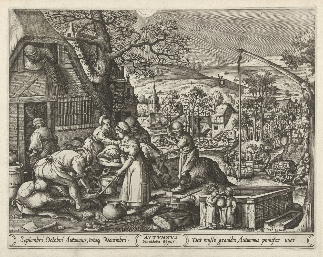 Sonbahar mevsimi Sonbahar (nesne üzerindeki başlık) Dört Mevsim (dizi adı) by Pieter van der Heyden