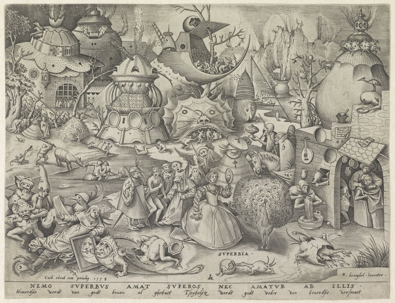 Gurur Superbia (nesne üzerindeki başlık) Yedi Ölümcül Günah (dizi başlığı) by Pieter van der Heyden