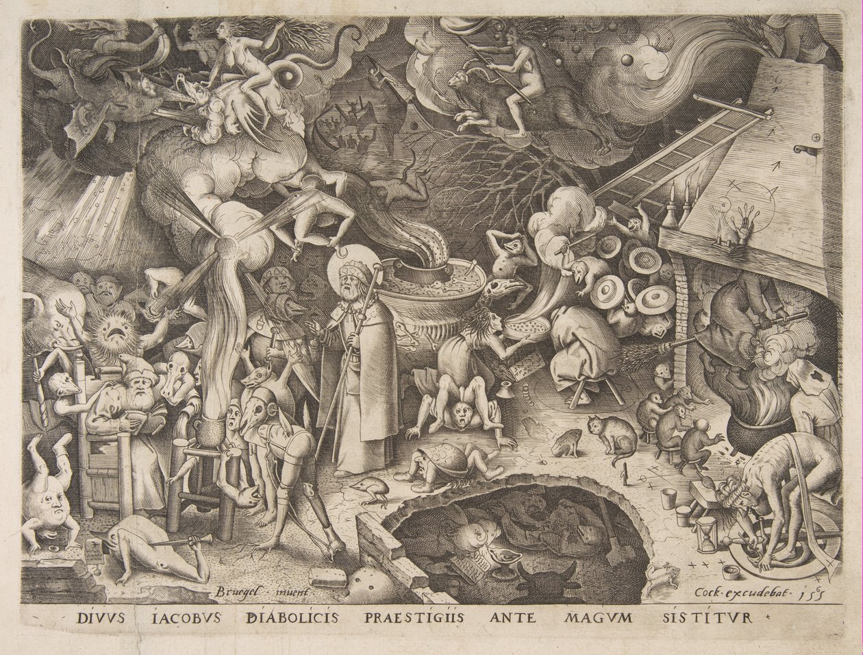 Aziz James ve Sihirbaz Hermogenes, 1565. by Pieter van der Heyden