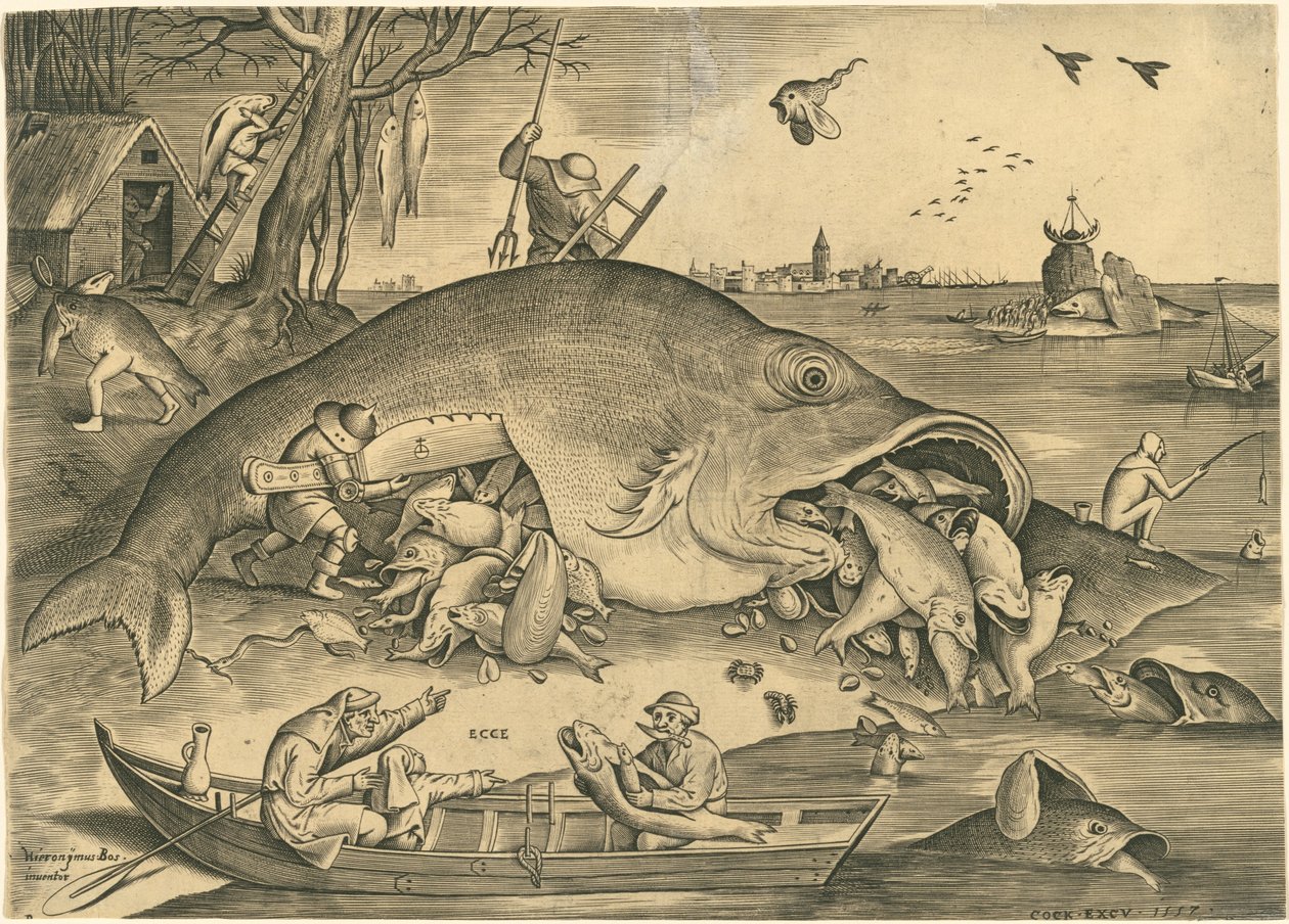 Büyük Balık Küçük Balığı Yiyor by Pieter van der Heyden after Pieter Bruegel the Elder