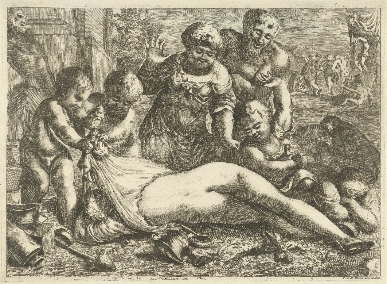 Sarhoş bir bacchante by Pieter van der Plas (II)