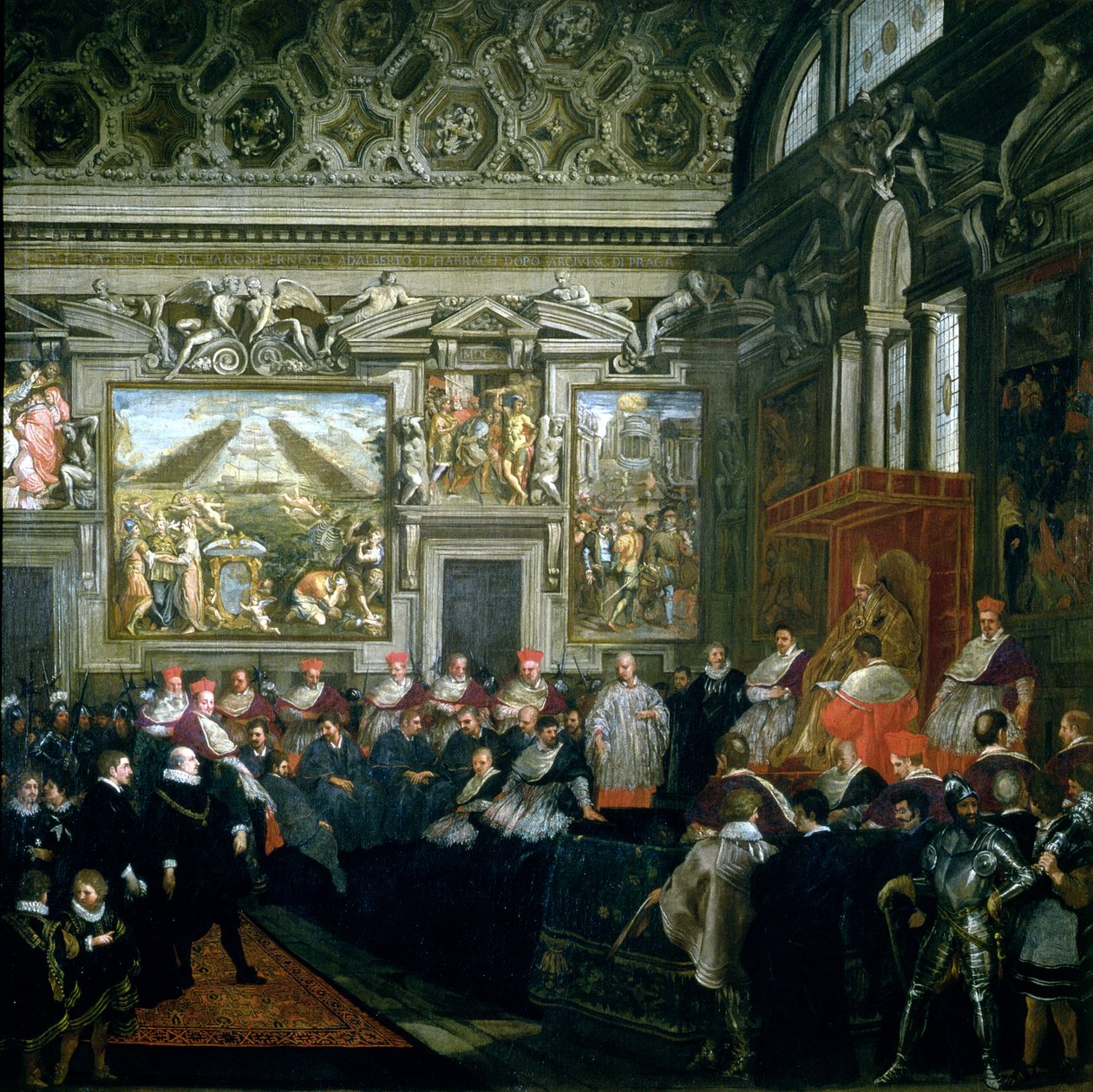 Papa Paul V (1522-1621) Seyirciyle, 1620 by Pietro da Cortona