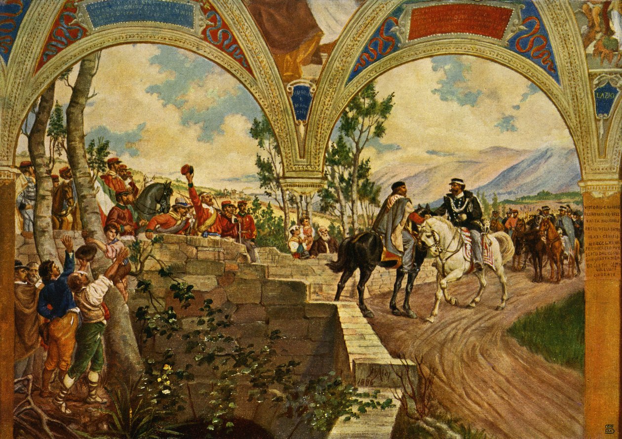 Giuseppe Garibaldi ve İtalya Kralı II. Victor Emanuel - by Pietro Aldi
