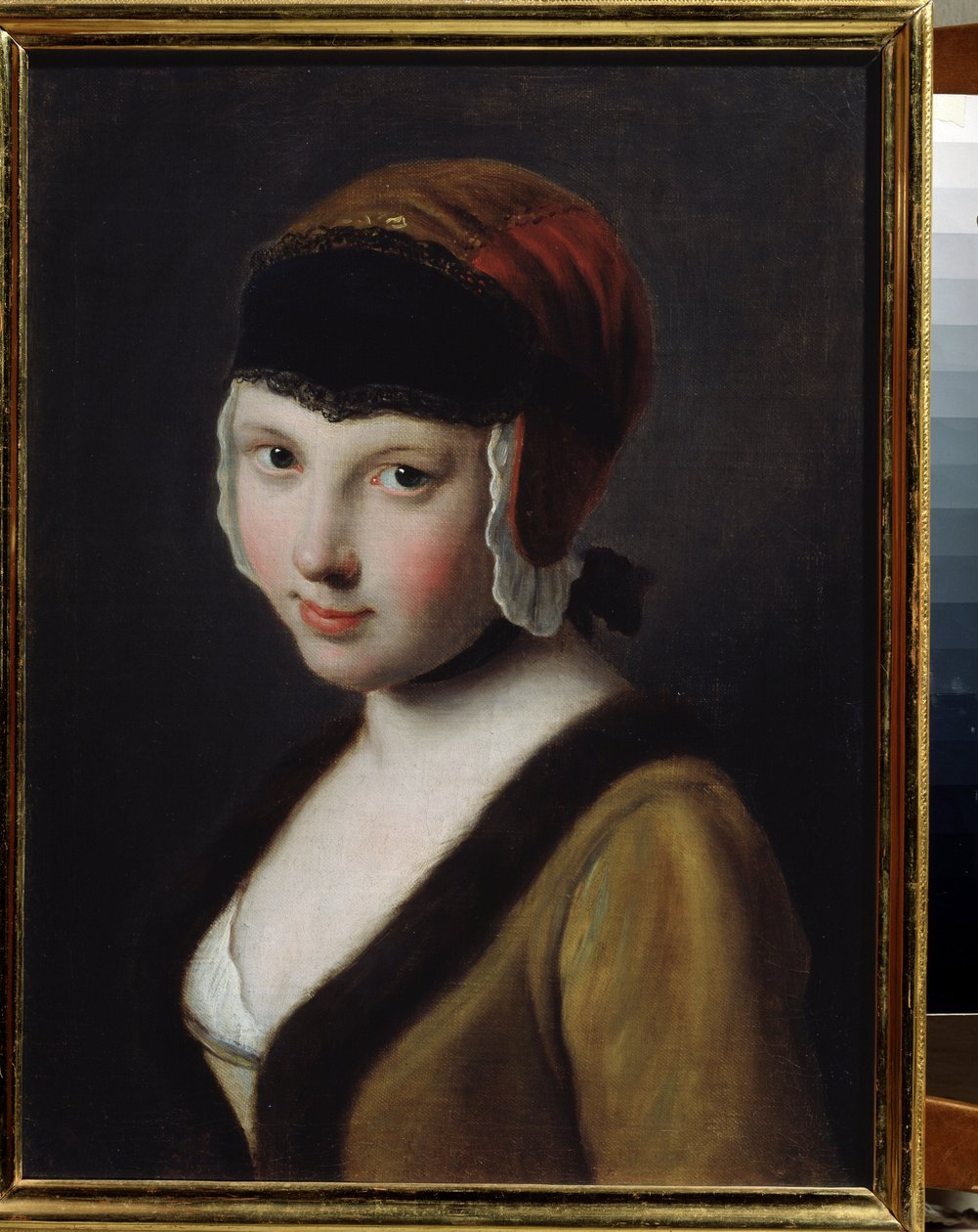 siyah maskeli bir kız by Pietro Antonio Rotari