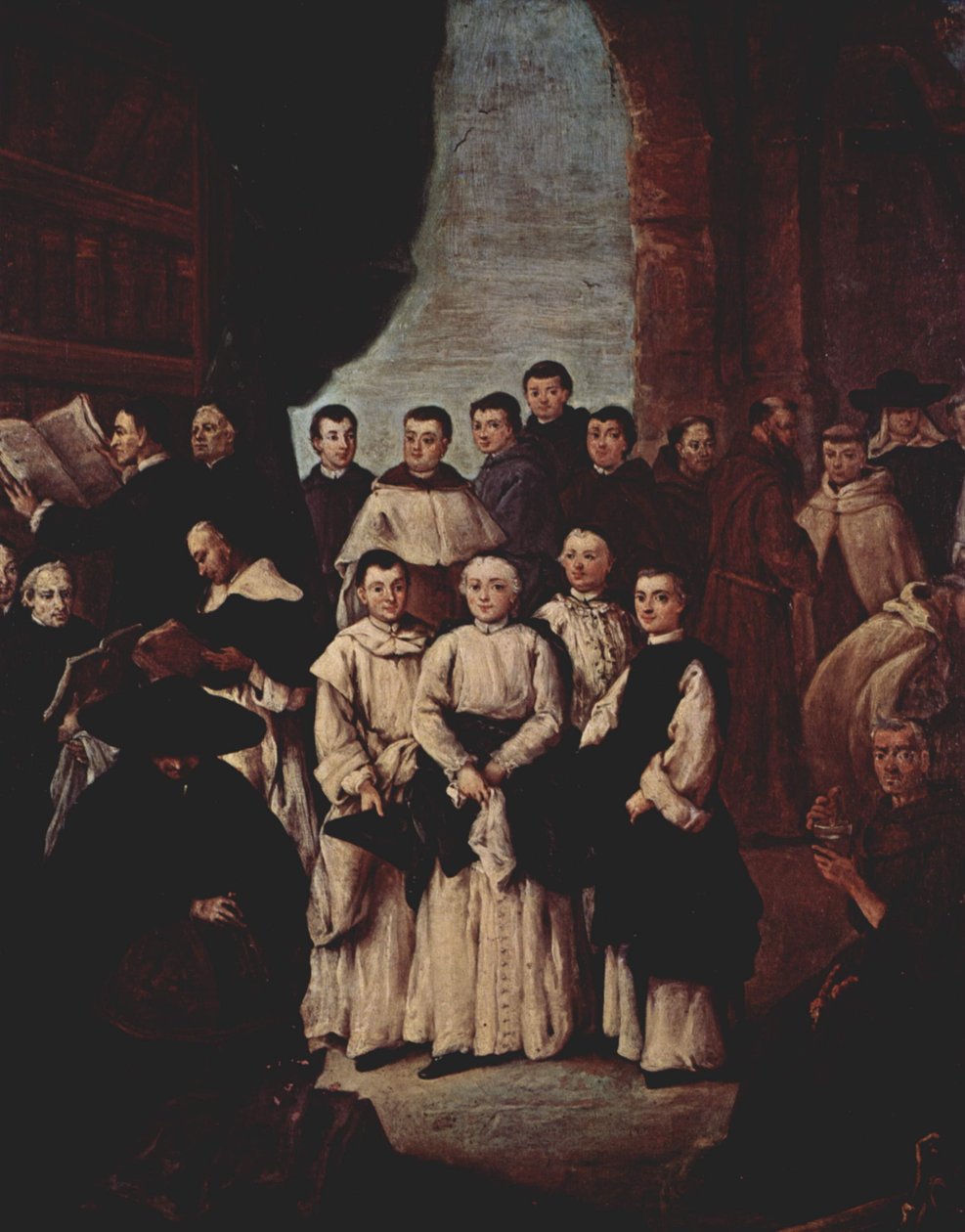 Venedik rahiplerinin, kanonlarının ve Venedik kardeşliklerinin üyelerinin grup fotoğrafı by Pietro Longhi