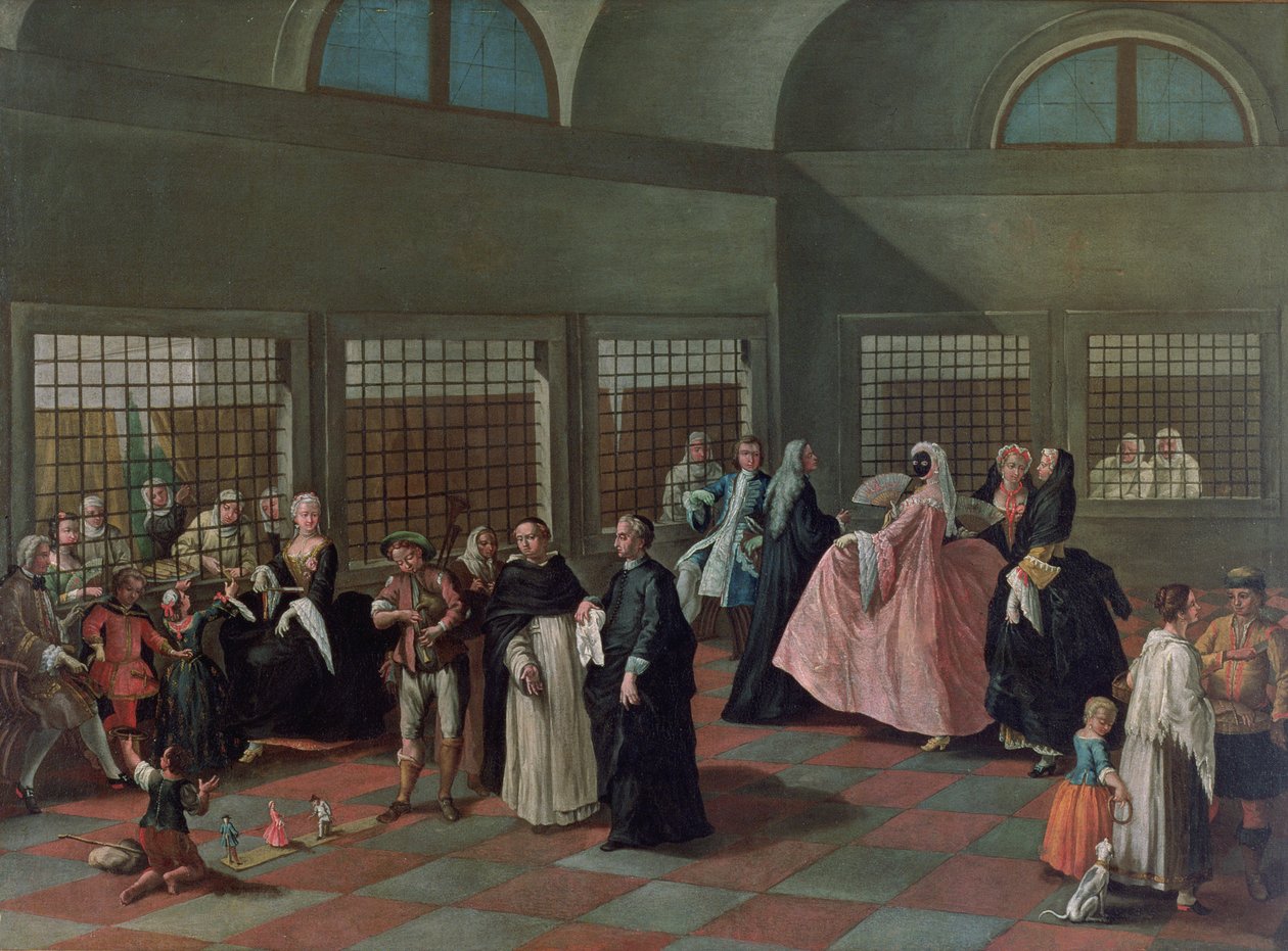 Manastırdaki Ziyaret Salonu by Pietro Longhi