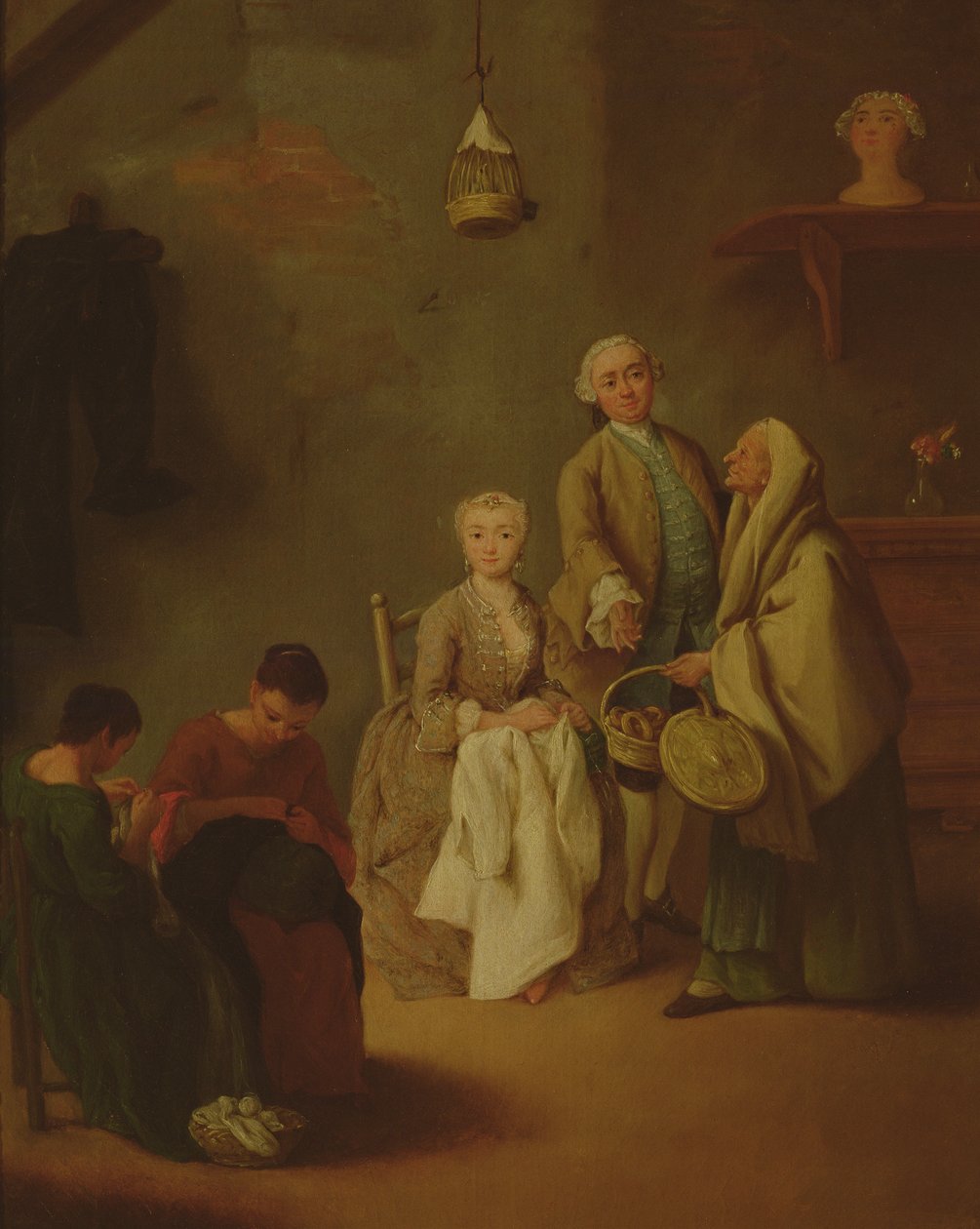 Kadın Dikiş by Pietro Longhi