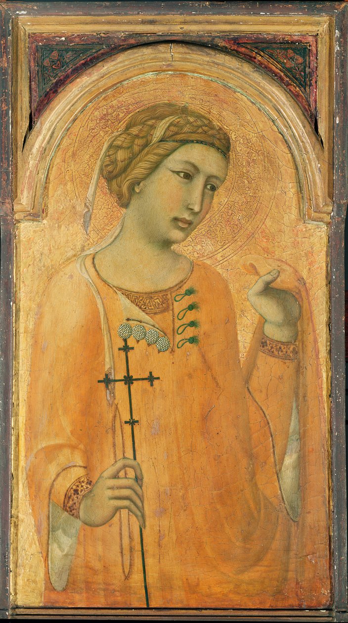 Bir Kadın Aziz, muhtemelen St. Margaret, 1320-29 (panelde tempera ve altın varak) by Pietro Lorenzetti
