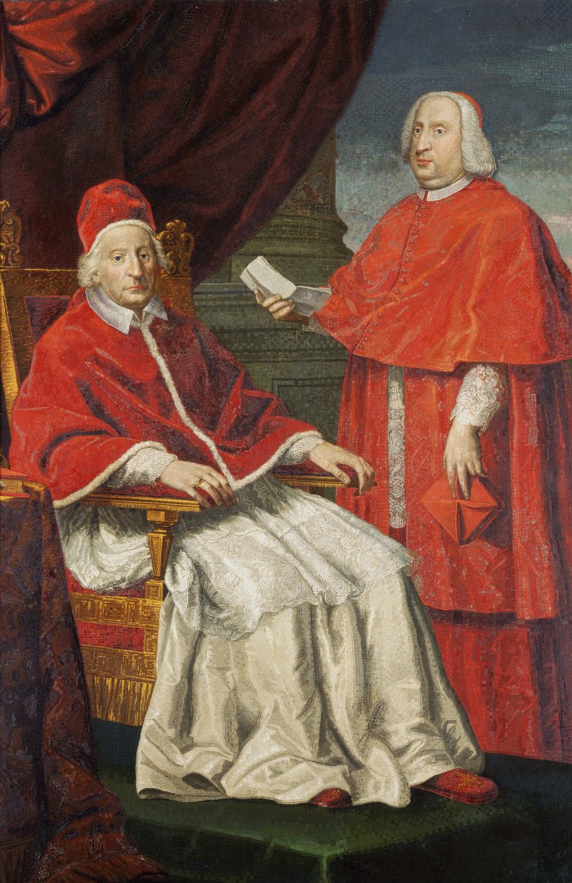 Papa Clement XII ve Nero Maria Corsini (mozaik) by Pietro Paolo Cristofari