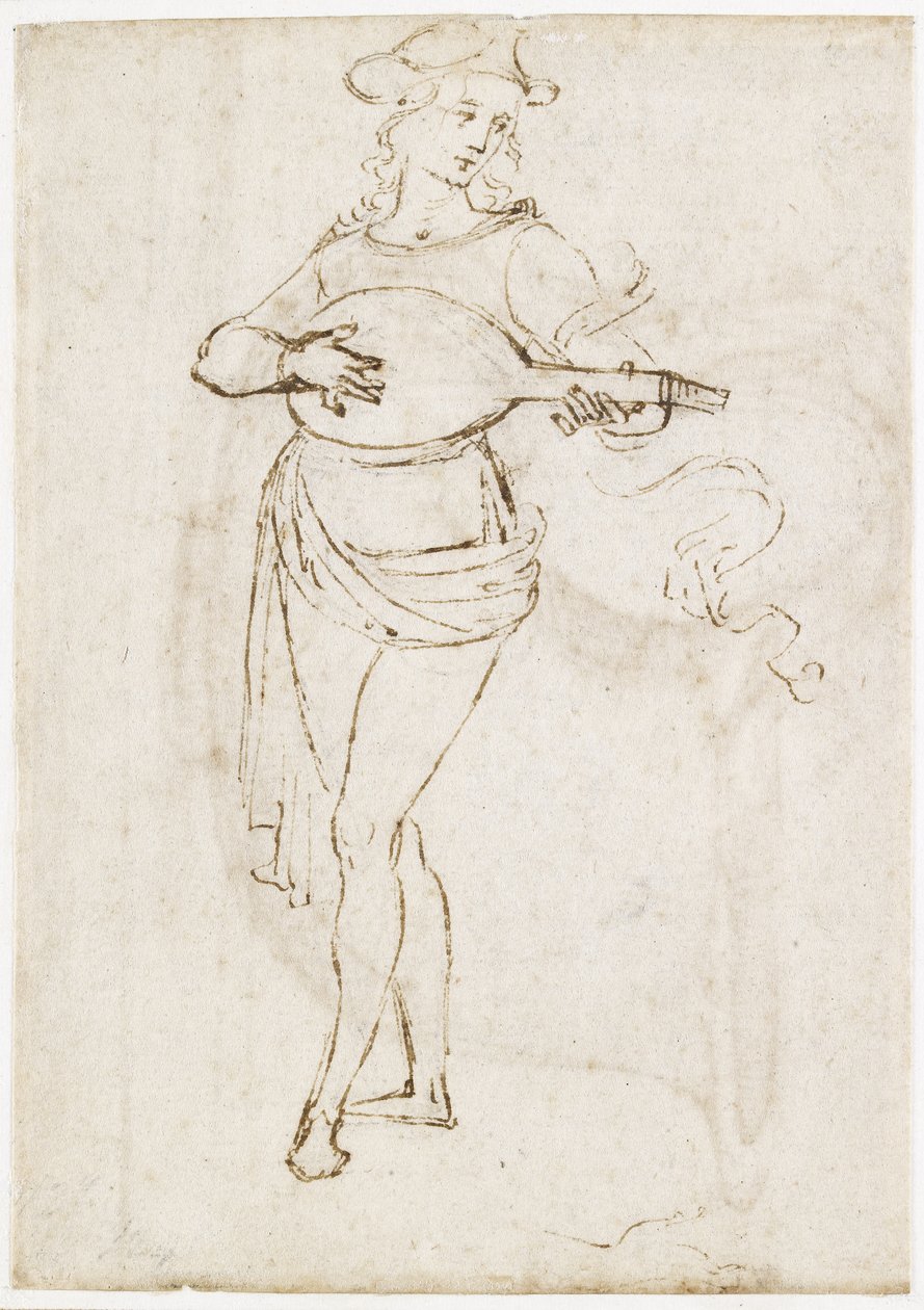 Recto: Bir Ud Oyuncusu, WA1846.6 by Pietro Perugino