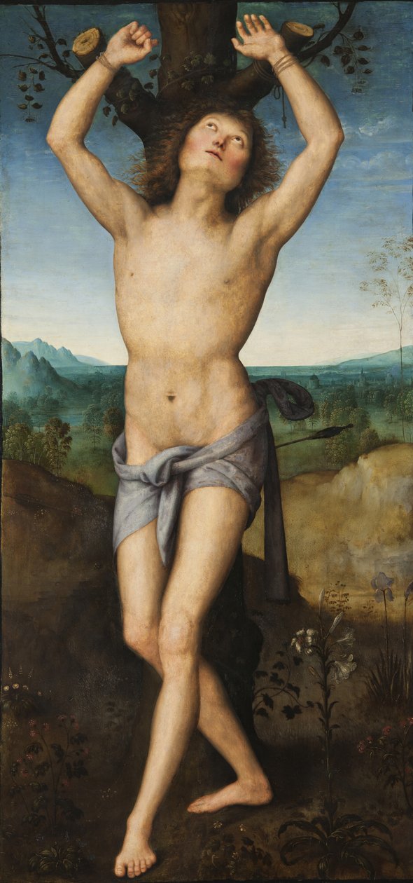Aziz Sebastian, c.1485 (panelde sıcaklık) by Pietro Perugino