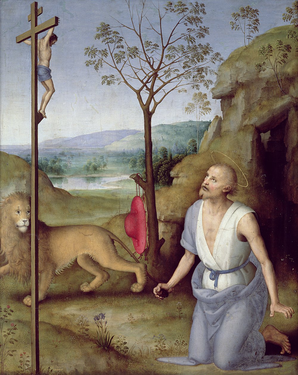 St. Jerome in the Desert, c.1499-1502  by Pietro Perugino