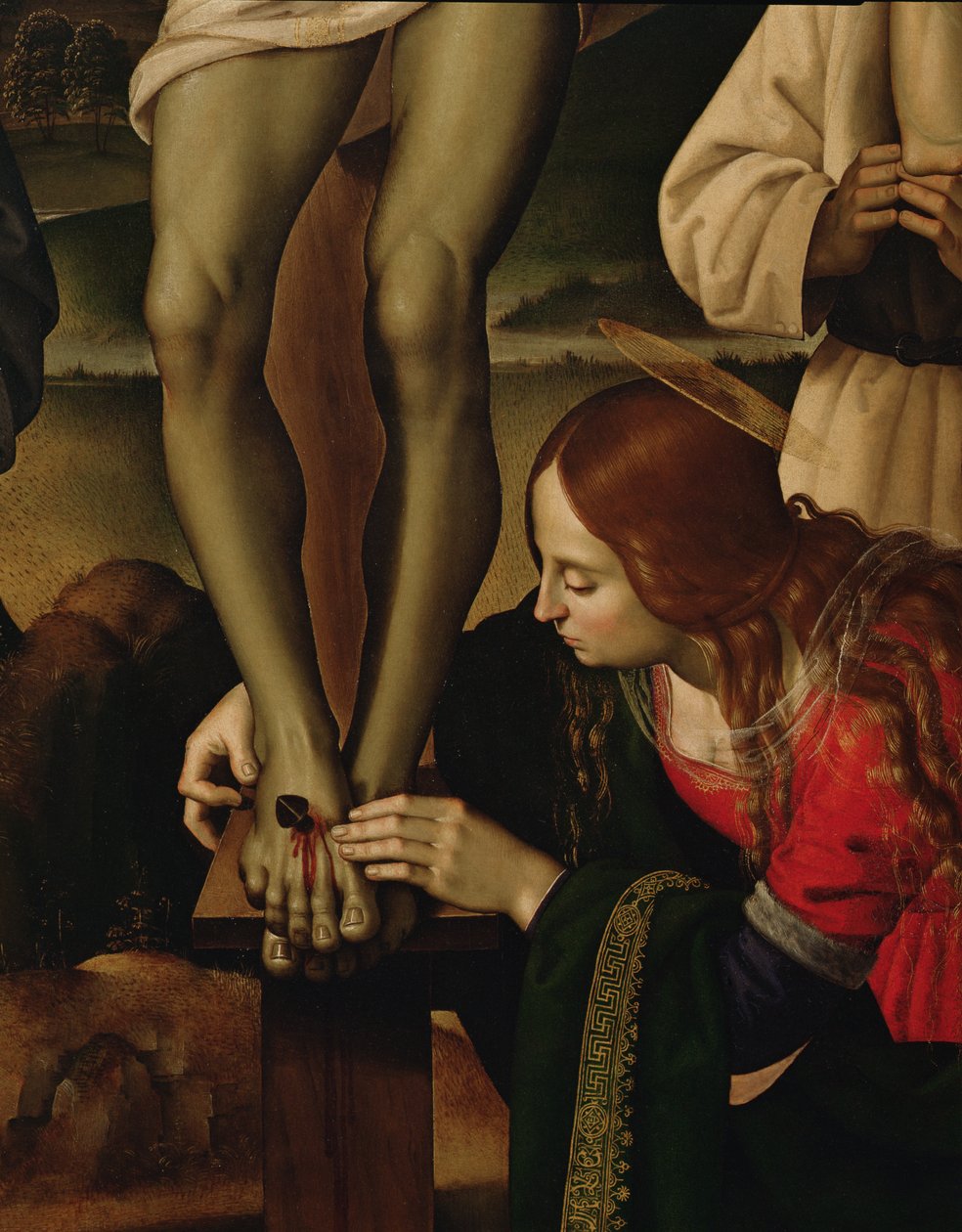Azizler ile Çarmıha Gerilme, c.1480-1500 yağlı boya, 85666 panel detayı by Pietro Perugino