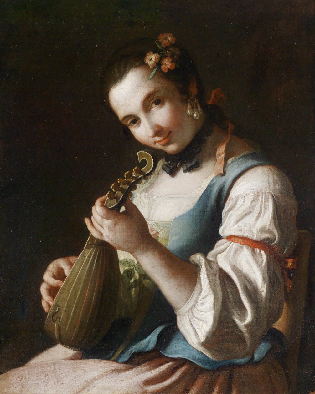 Ud çalan bir bayanın portresi by Pietro Antonio Rotari