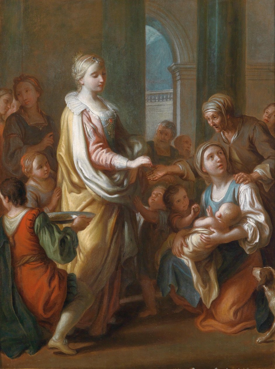Aziz Elizabeth sadaka dağıtıyor by Pietro Antonio Rotari