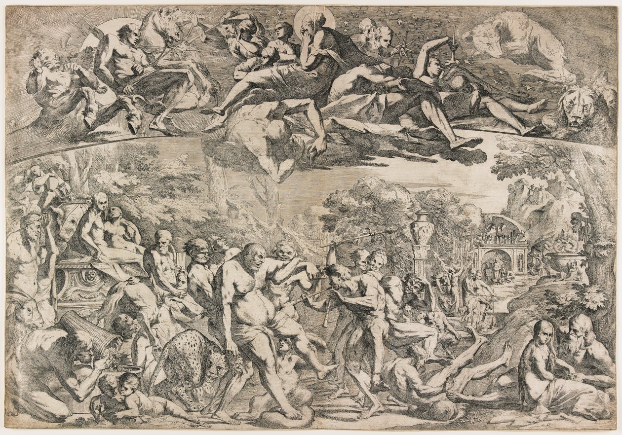 ಶರತ್ಕಾಲದ ರೂಪಕ, c.1642-44 ಟರ್ಕ್ by Pietro Testa